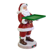 Babbo natale resina con vassoio rosso cm 53x48h93