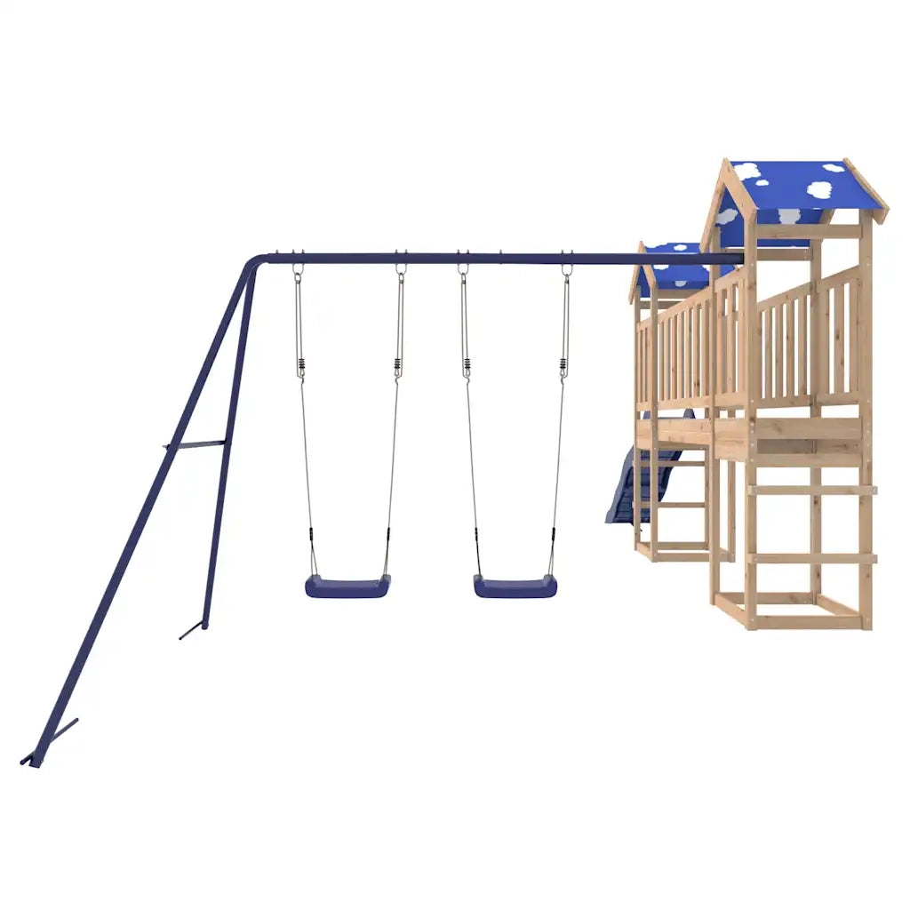 Set da Gioco da Esterno in Legno Massello di Pino