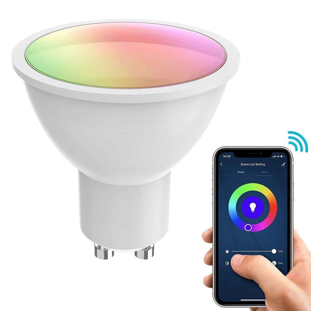 Trade Shop - Faretto Led Incasso Quadrato Smart Alexa Google Lampada Gu10 5w Wifi Rgb Cct 9cm -