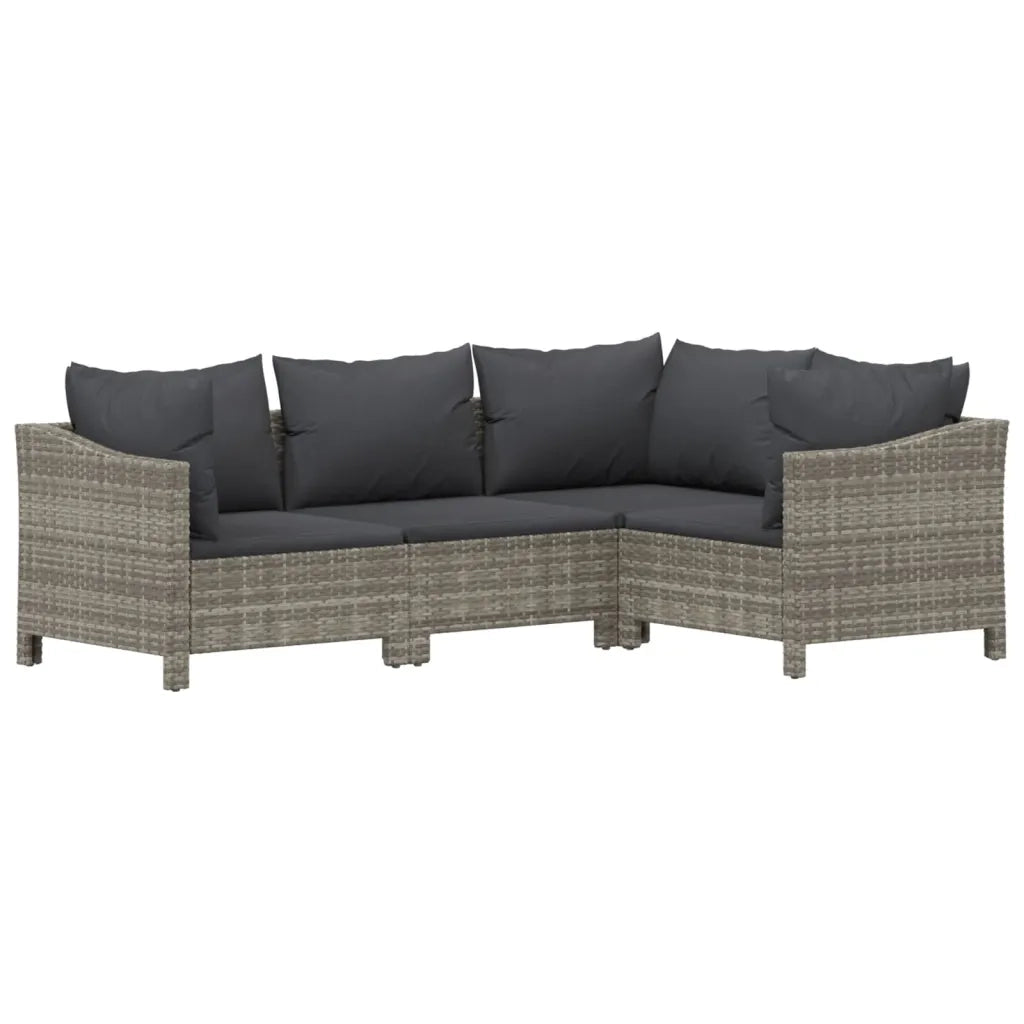 Set Divani da Giardino 8 pz con Cuscini in Polyrattan Grigio 3187285