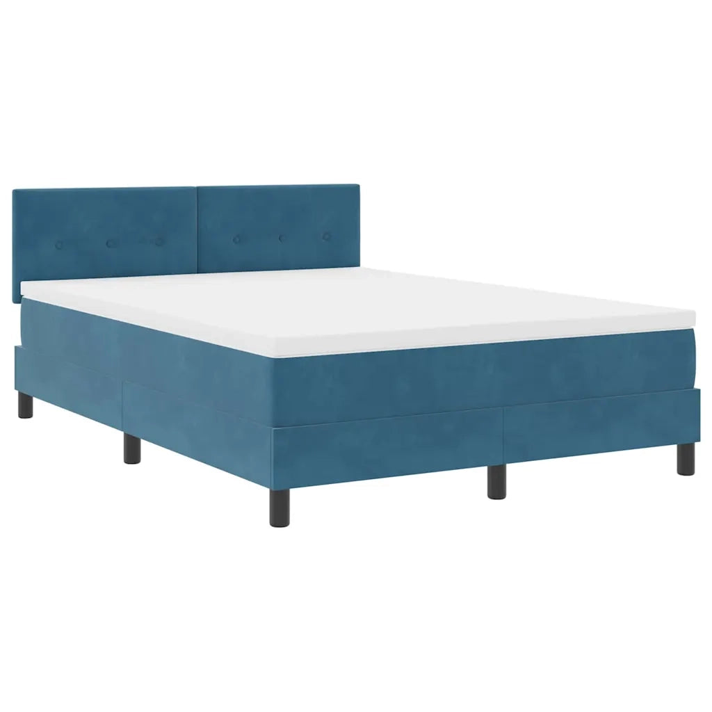 Letto a molle con materasso Blu Scuro 160 x 200 cm Velluto 3339186