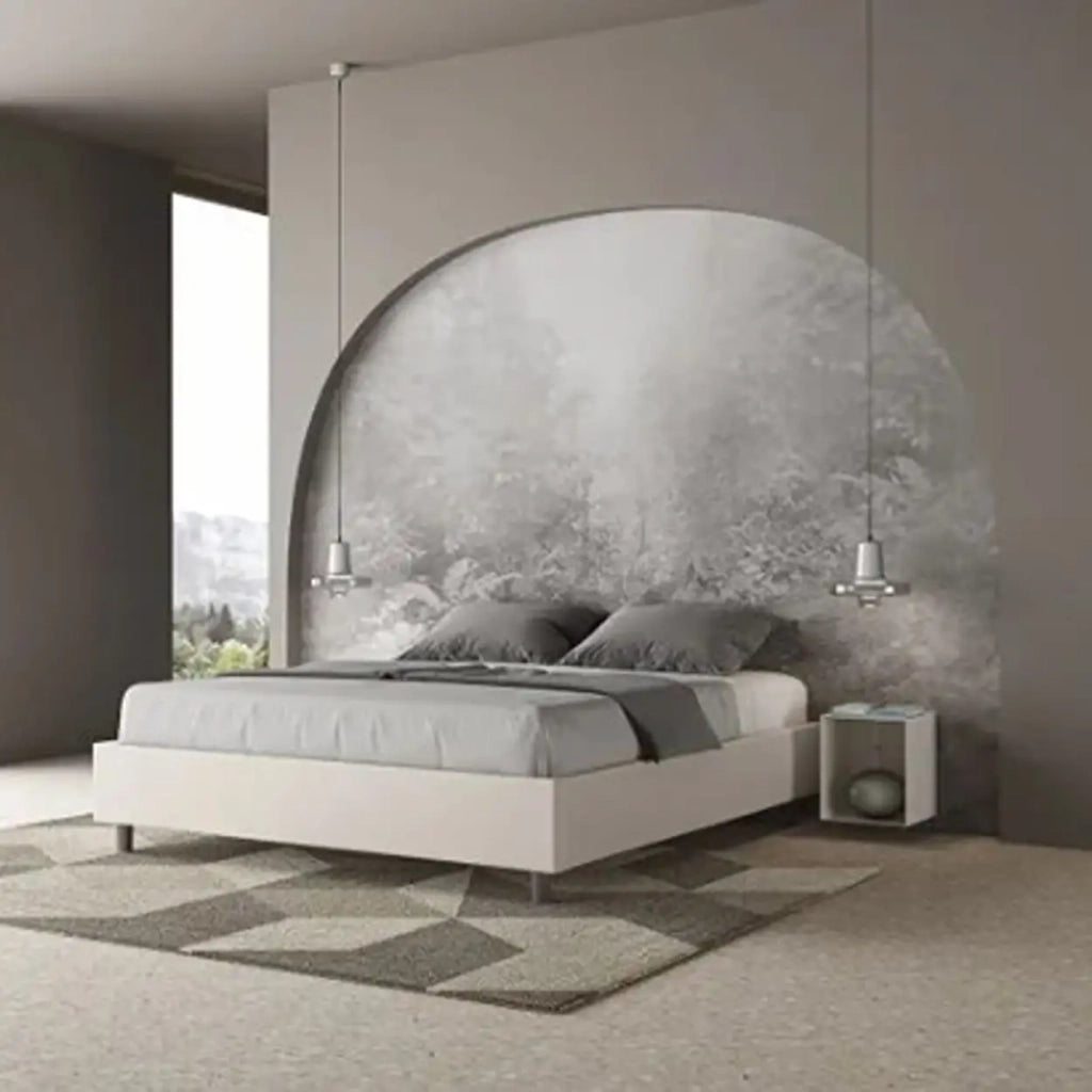 Letto matrimoniale contenitore imbottito 160x200 similpelle bianco Azelia