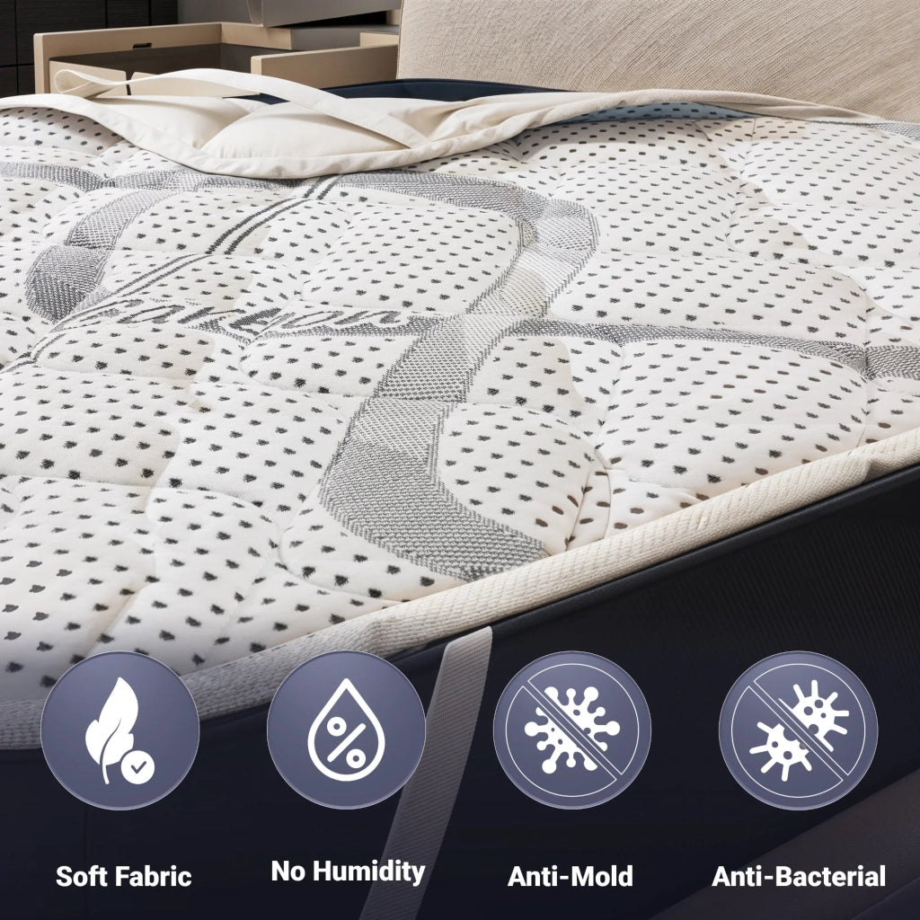 Topper Singolo 100X200 Traspirante Altezza 5 cm | Correttore Materasso con Proprietà Ergonomiche | Imbottitura in Ovatta Soft | Tessuto Anallergico e Antiacaro
