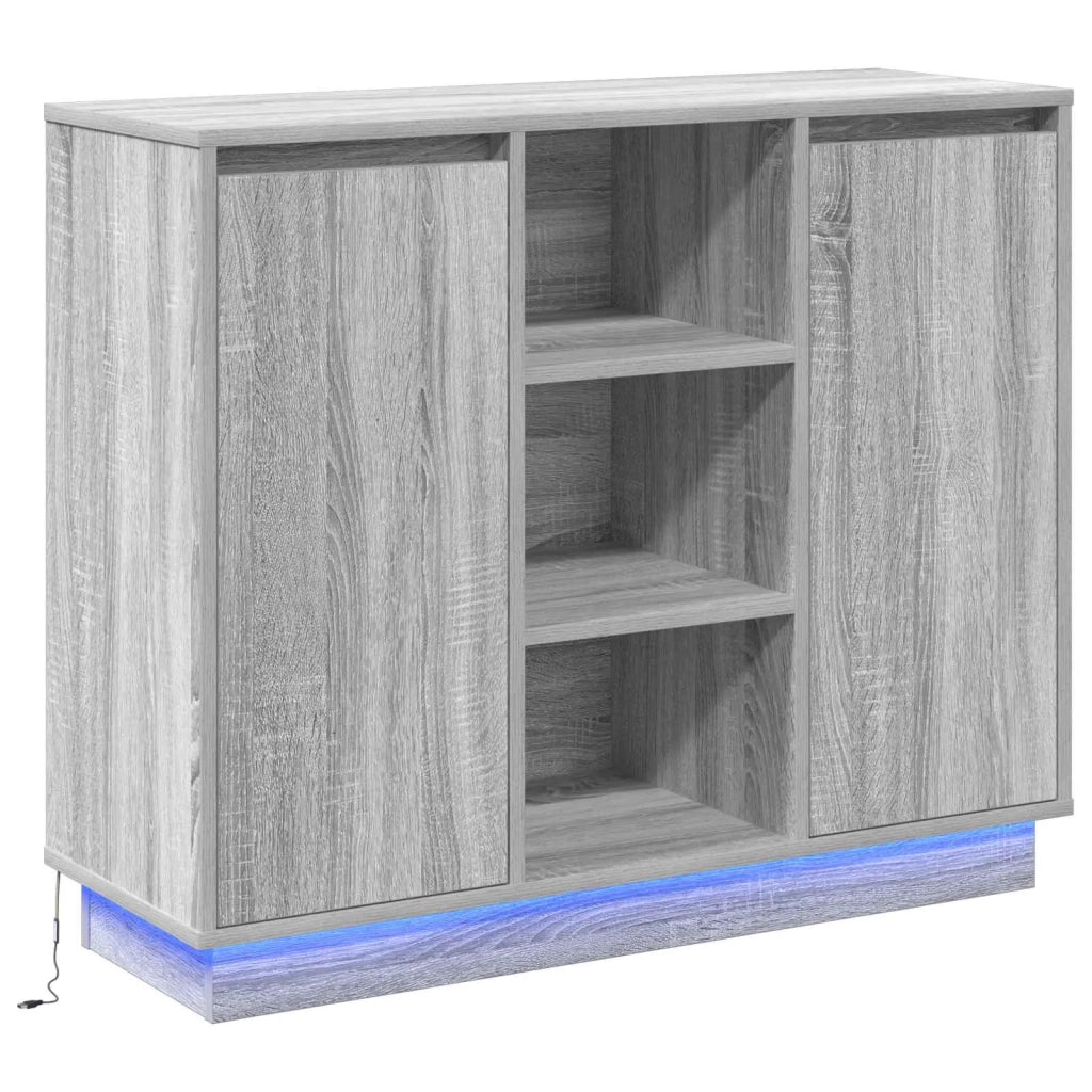 Madia LED Grigio Sonoma 90 x 32 x 75 cm Legno multistrato 869687