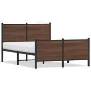 Letto matrimoniale | Letto per adulti | Giroletto senza Materasso in Metallo Rovere Marrone 120x200 cm