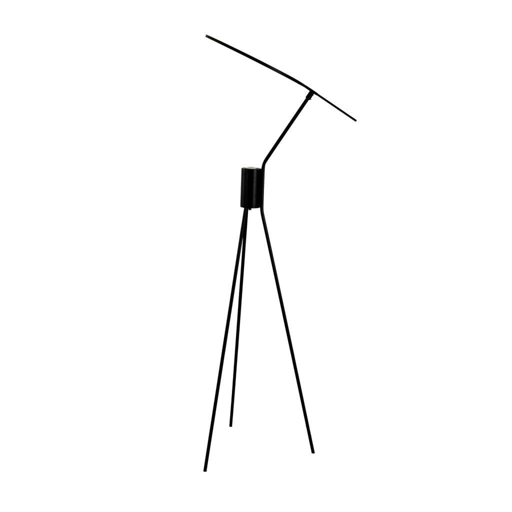 Lampada da terra in acciaio nero