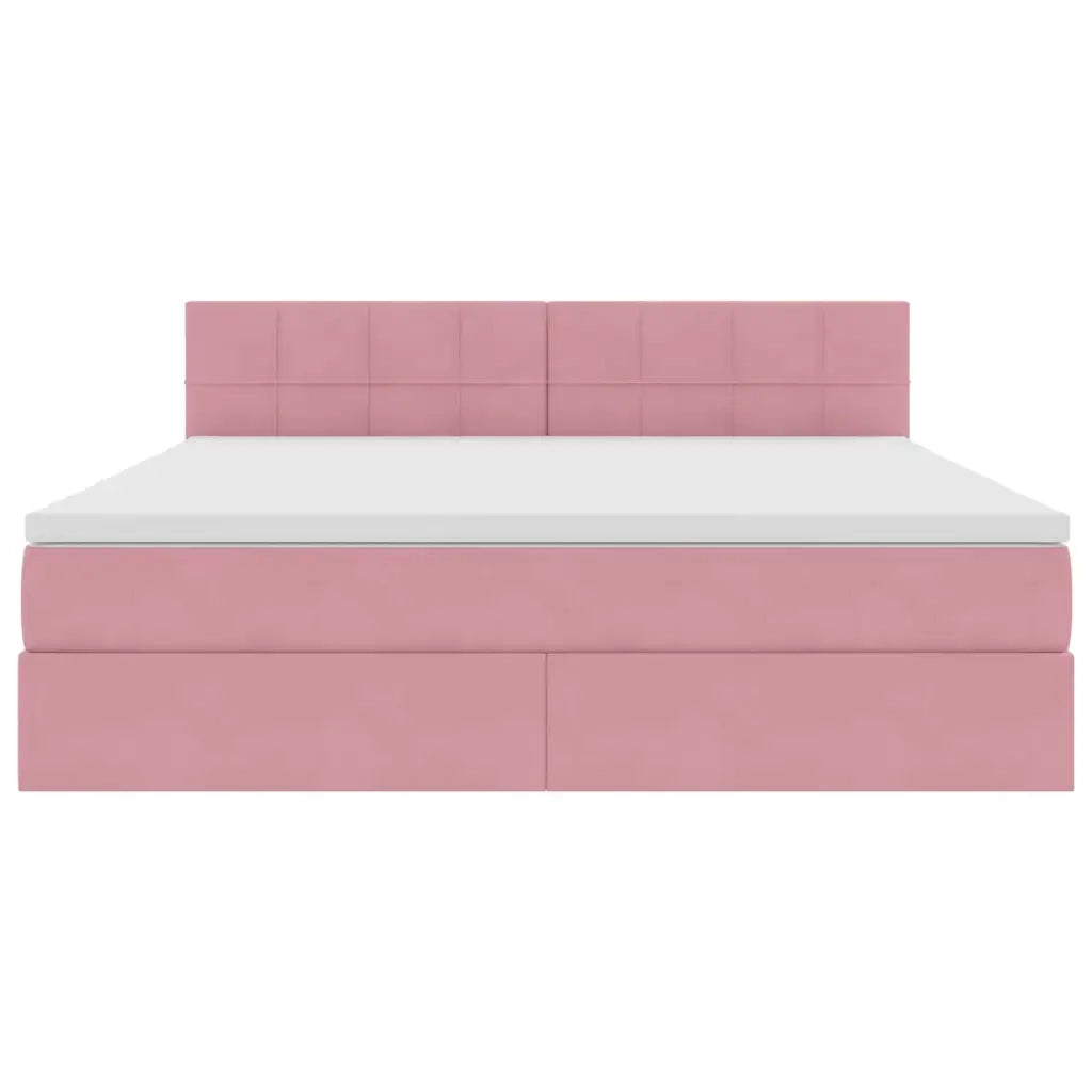 Letto con Contenitore con materasso Rosa 160 x 200 cm Velluto 3370772