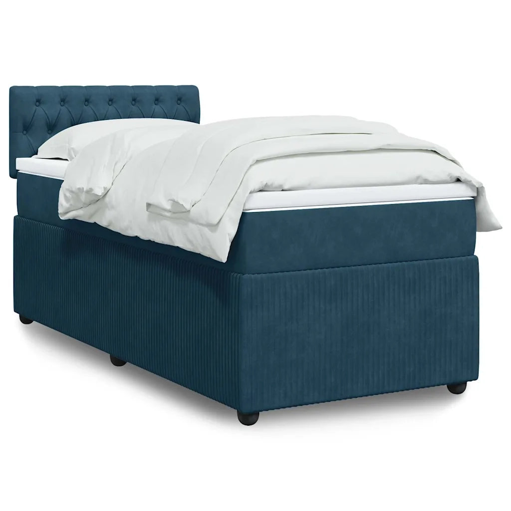 Giroletto a Molle con Materasso Blu 90x190 cm in Velluto
