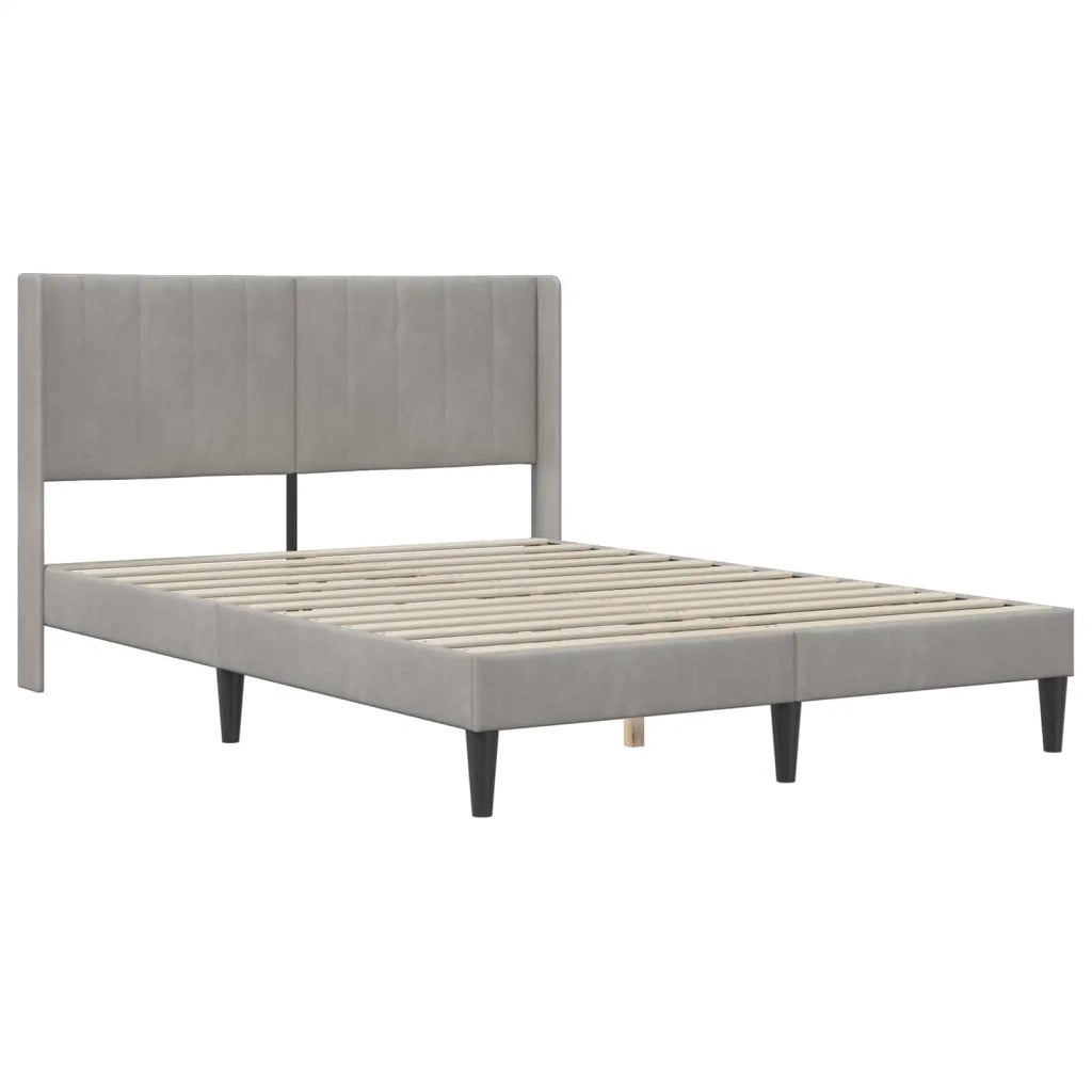 Struttura del letto-Giroletto Grigio Chiaro 120 x 190 cm Velluto 468566