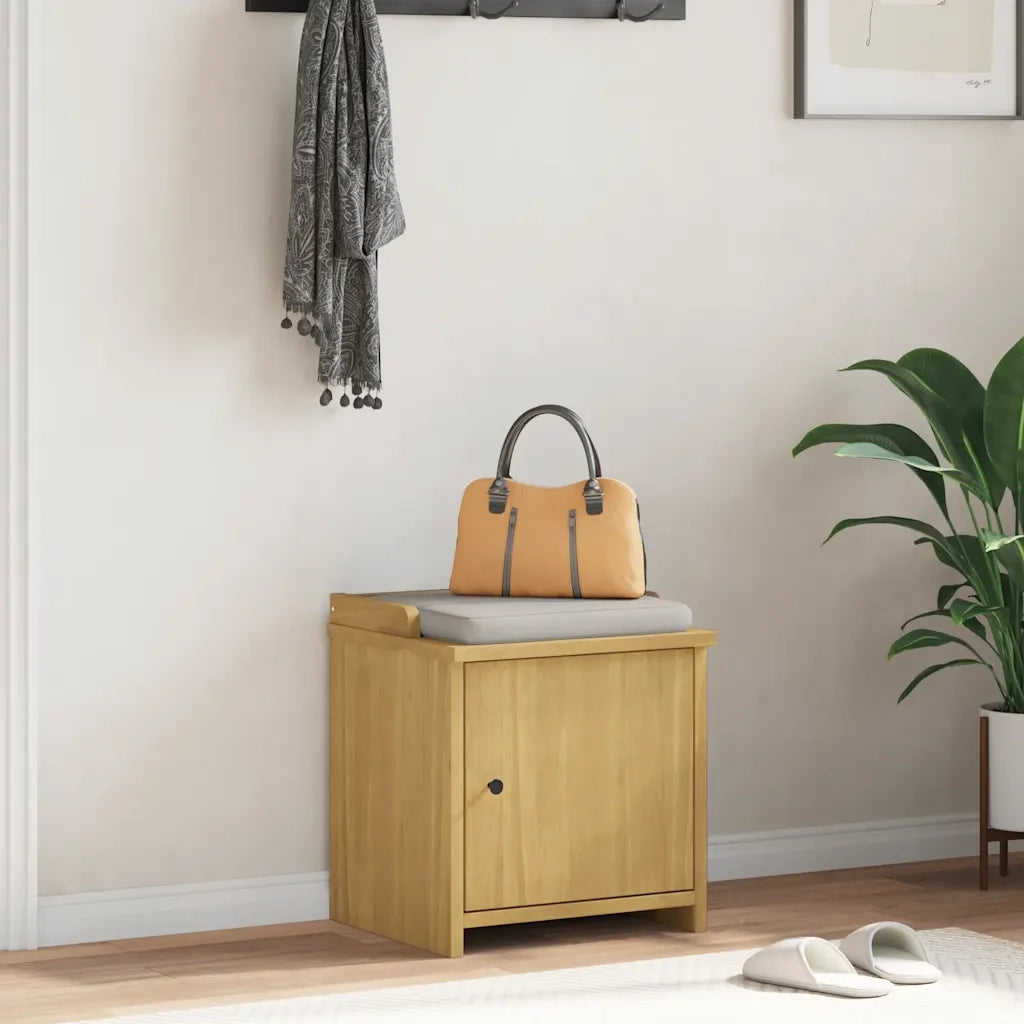Panca da Corridoio-Sgabello-Panca con Contenitore SANDNES 45x40x50 cm Legno Massello di Pino 970600