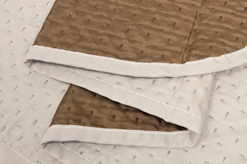 Trapunta Double Face 200x255 cm Coperta Morbida Copriletto Tinta Unita Marrone