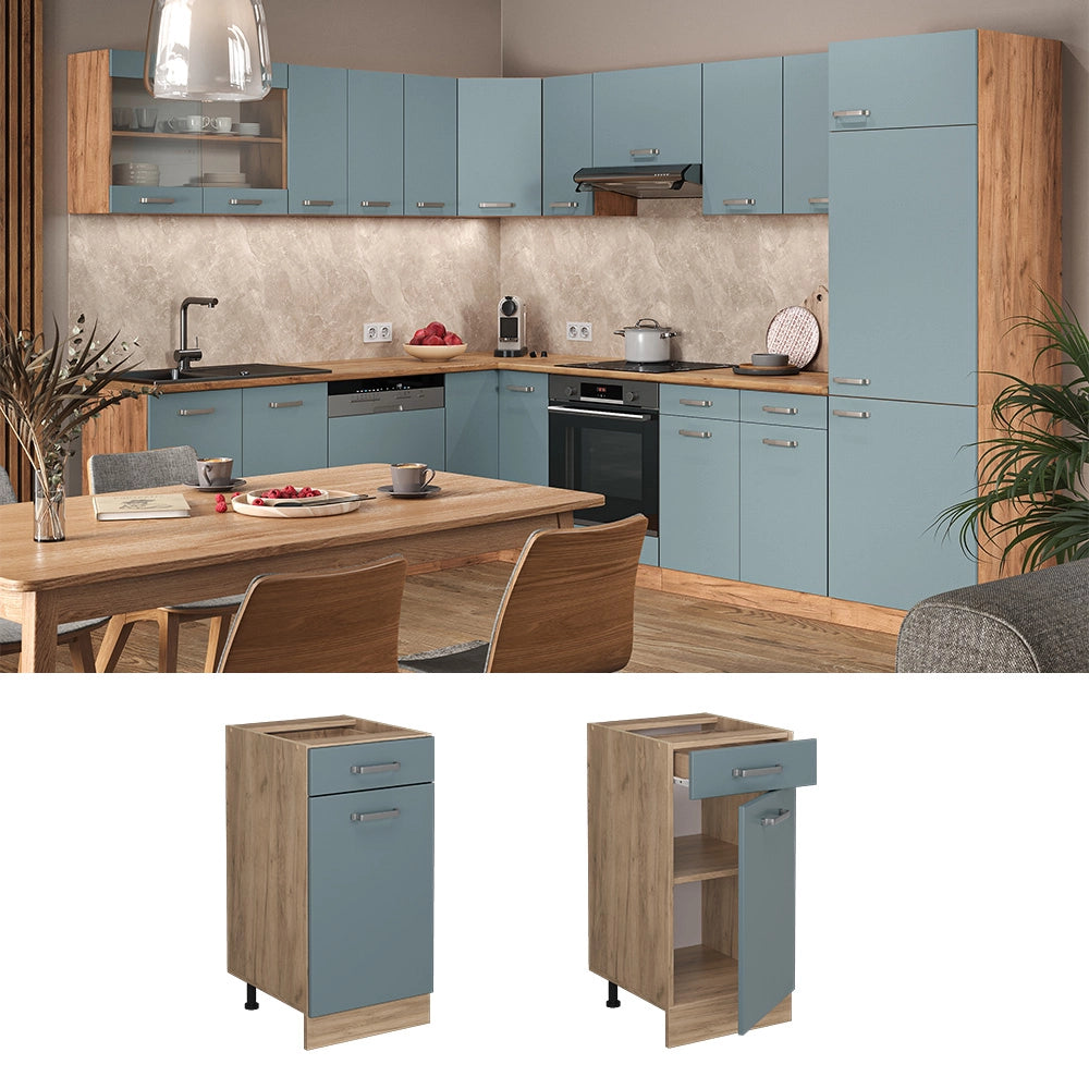Vicco Mobiletto base per cucina Grigio-blu 40 cm PL Marmo