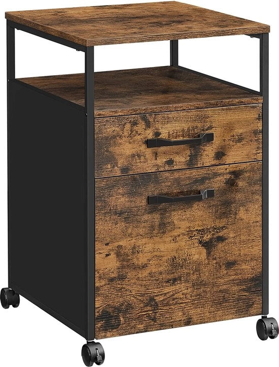 Cassettiere per ufficio - Colore marrone/nero - 41x45x66