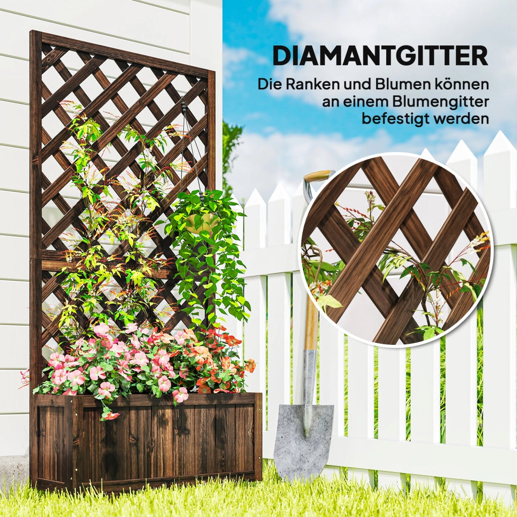 Hochbeet con graticcio ¨C Minimal ¨C marrone 72.5x31.5x149.5 cm