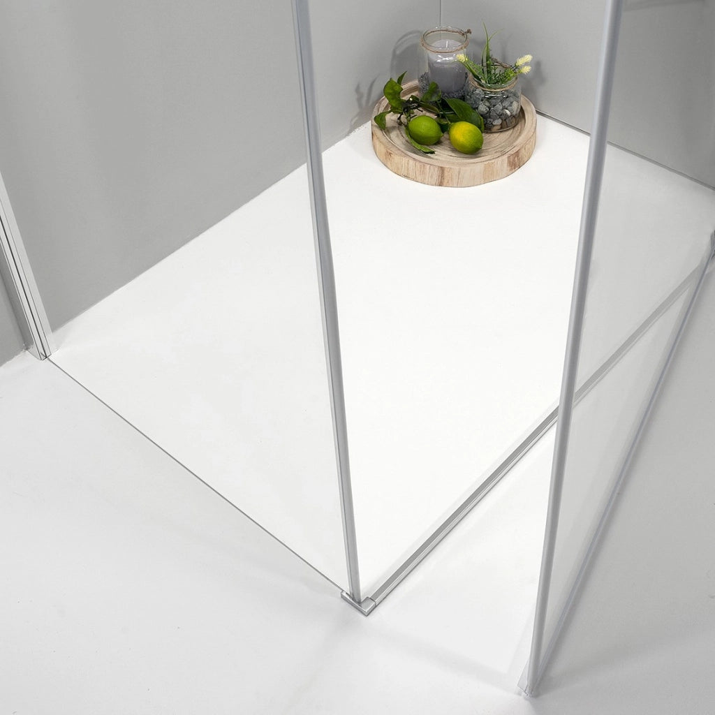 Cabina Box Doccia 100x100 Cm Porta Battente con Lato Fisso Trasparente