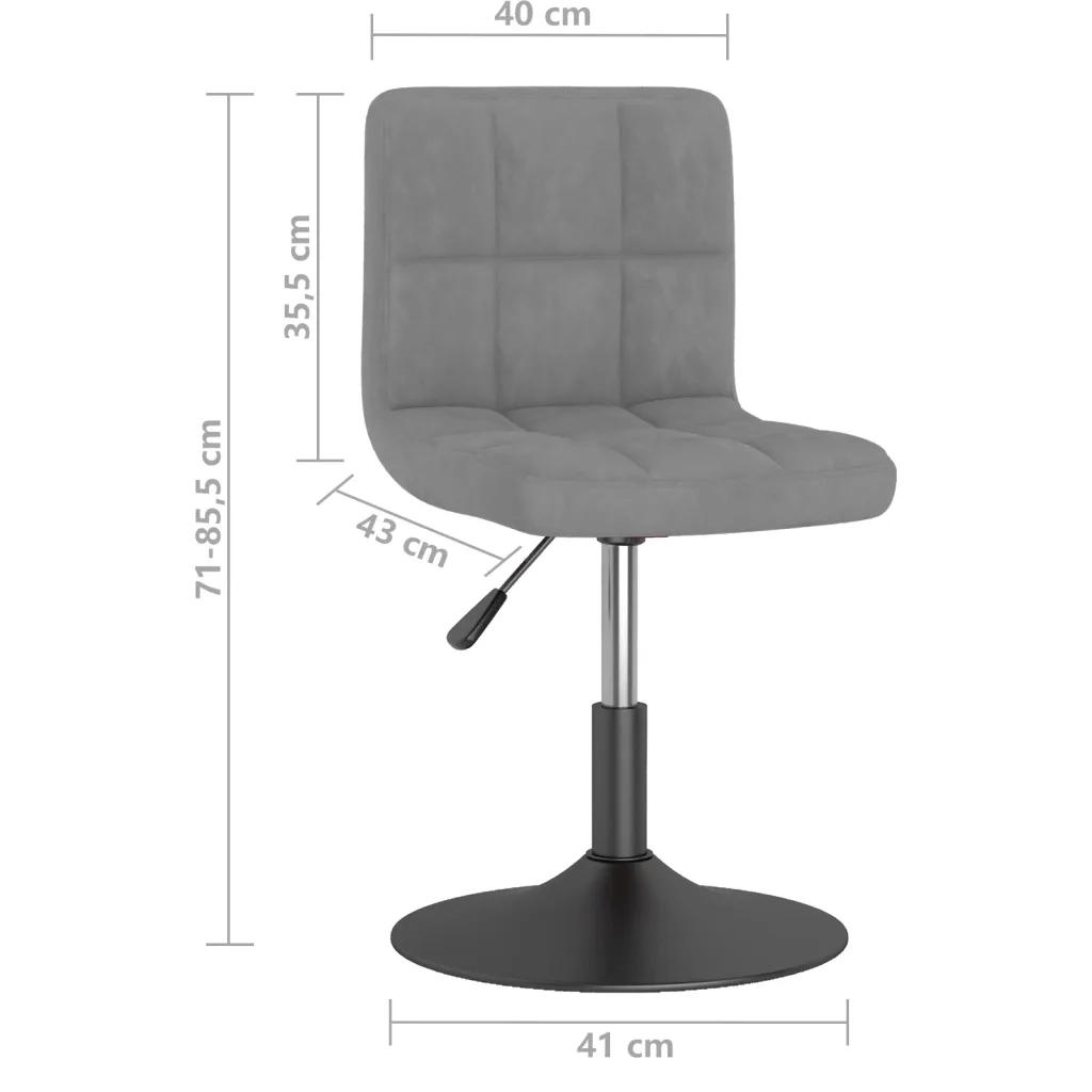 Sgabello da Bar Girevole Grigio Chiaro in Velluto 334252
