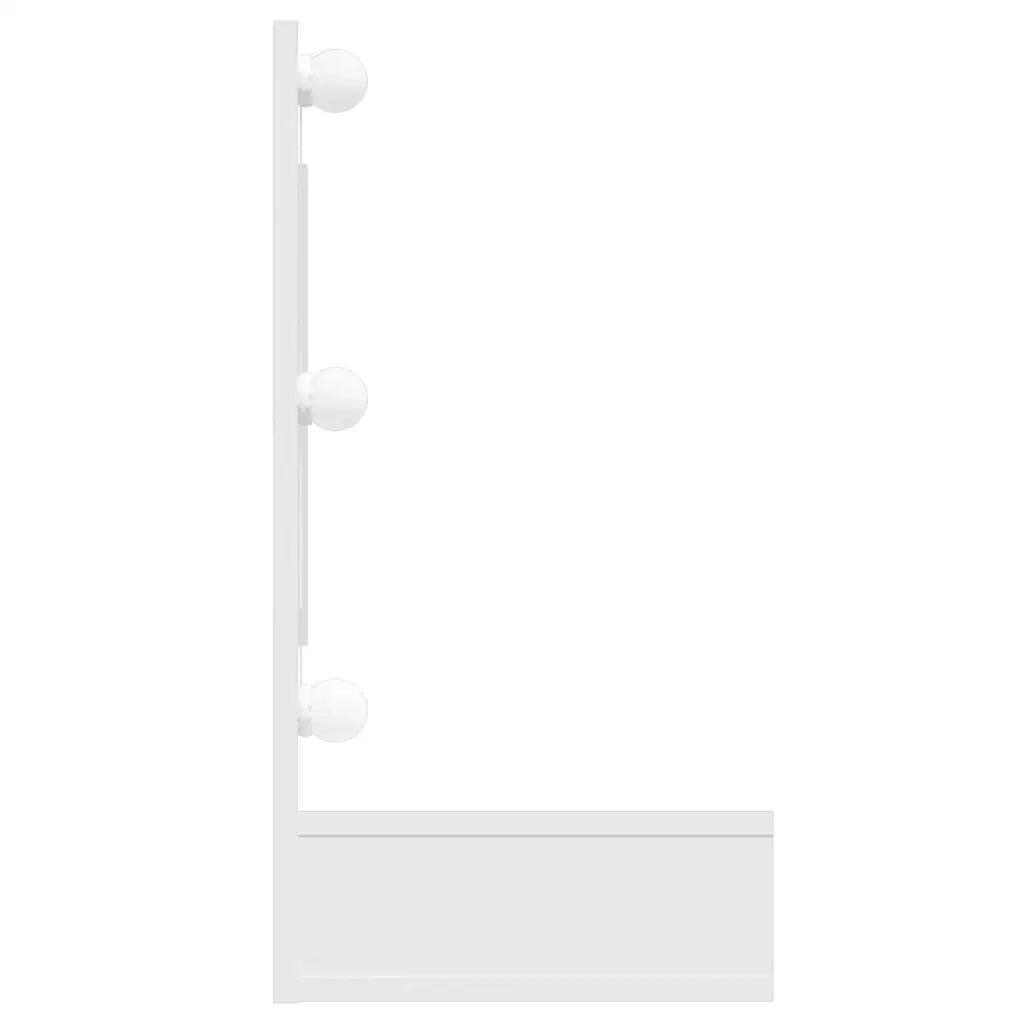 Mobile a Specchio con LED-Armadietto a Specchio Bianco 90x31,5x62 cm