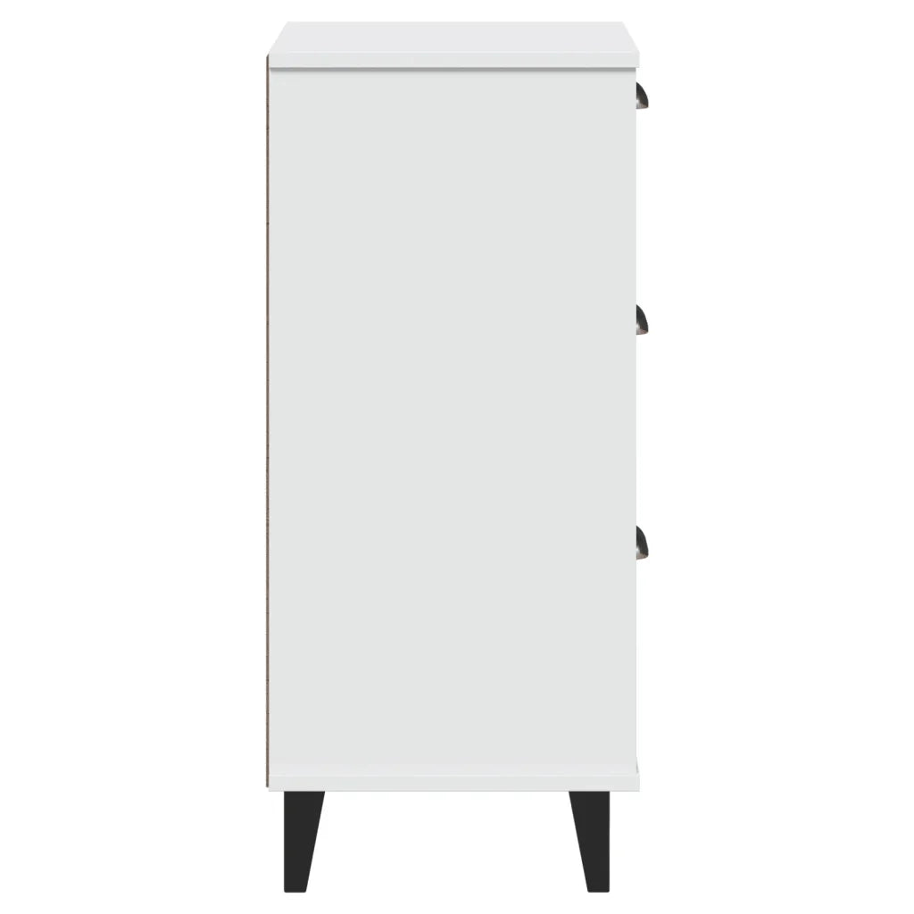 Comodino VIKEN Bianco in Legno Massello di Pino 374917