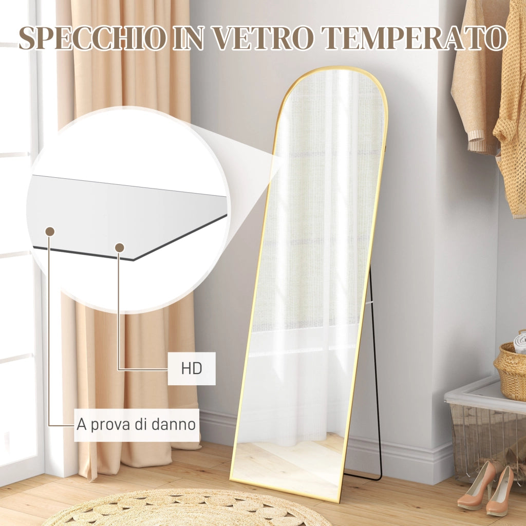 Specchio da Terra e Parete ¨C Xylo ¨C Lega Alluminio Oro 50x161.5cm