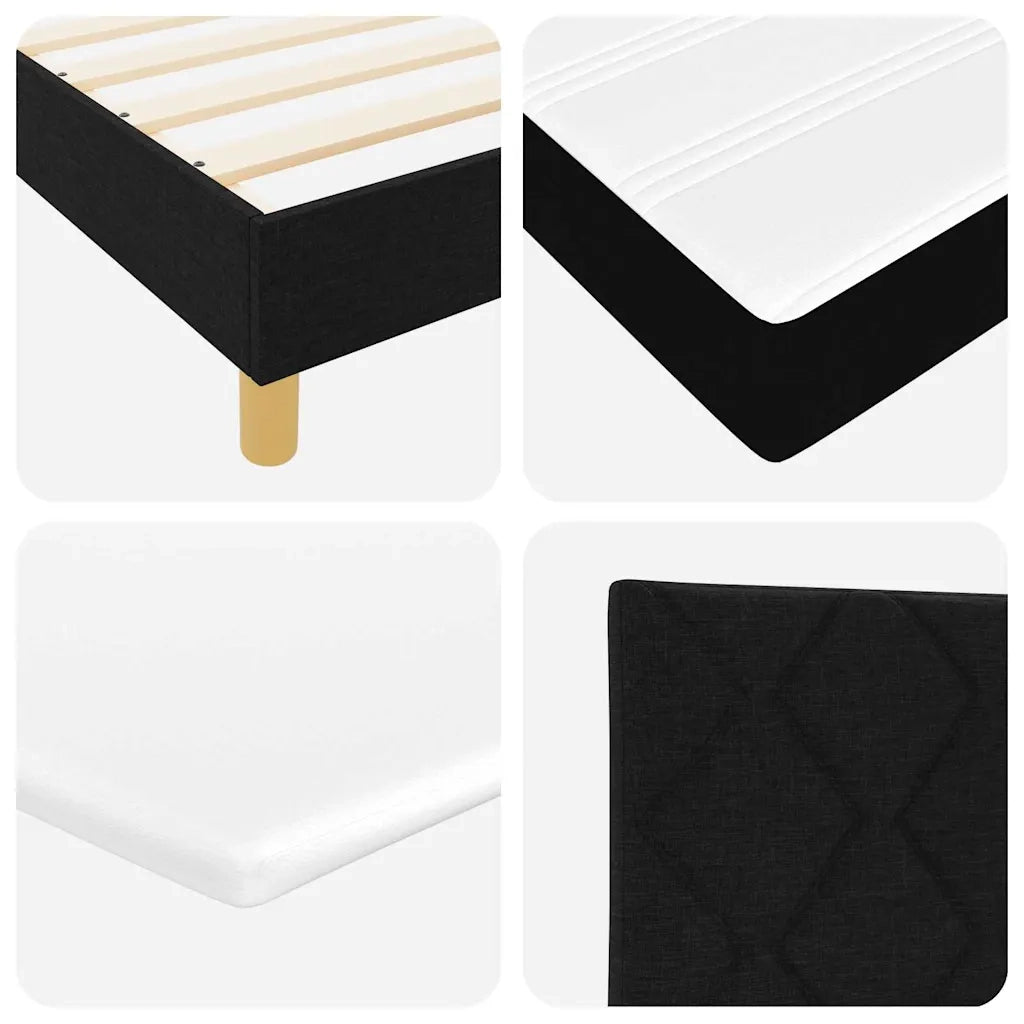 Letto a molle con materasso Nero 200 x 80 cm Tessuto 3341260