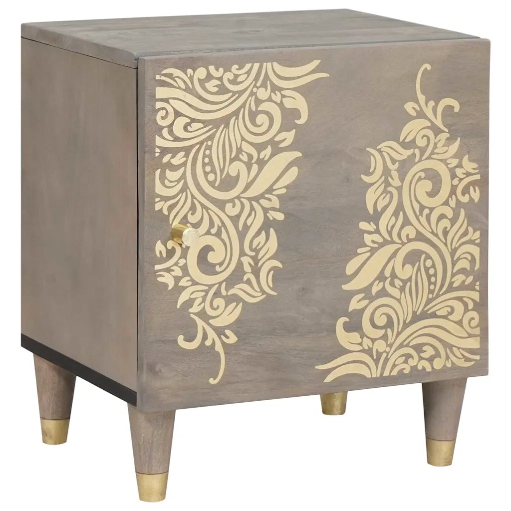 Set di 2 Comodini | Armadio da Notte | Mobiletto da notte con porta Grigio 40 x 33 x 46 cm