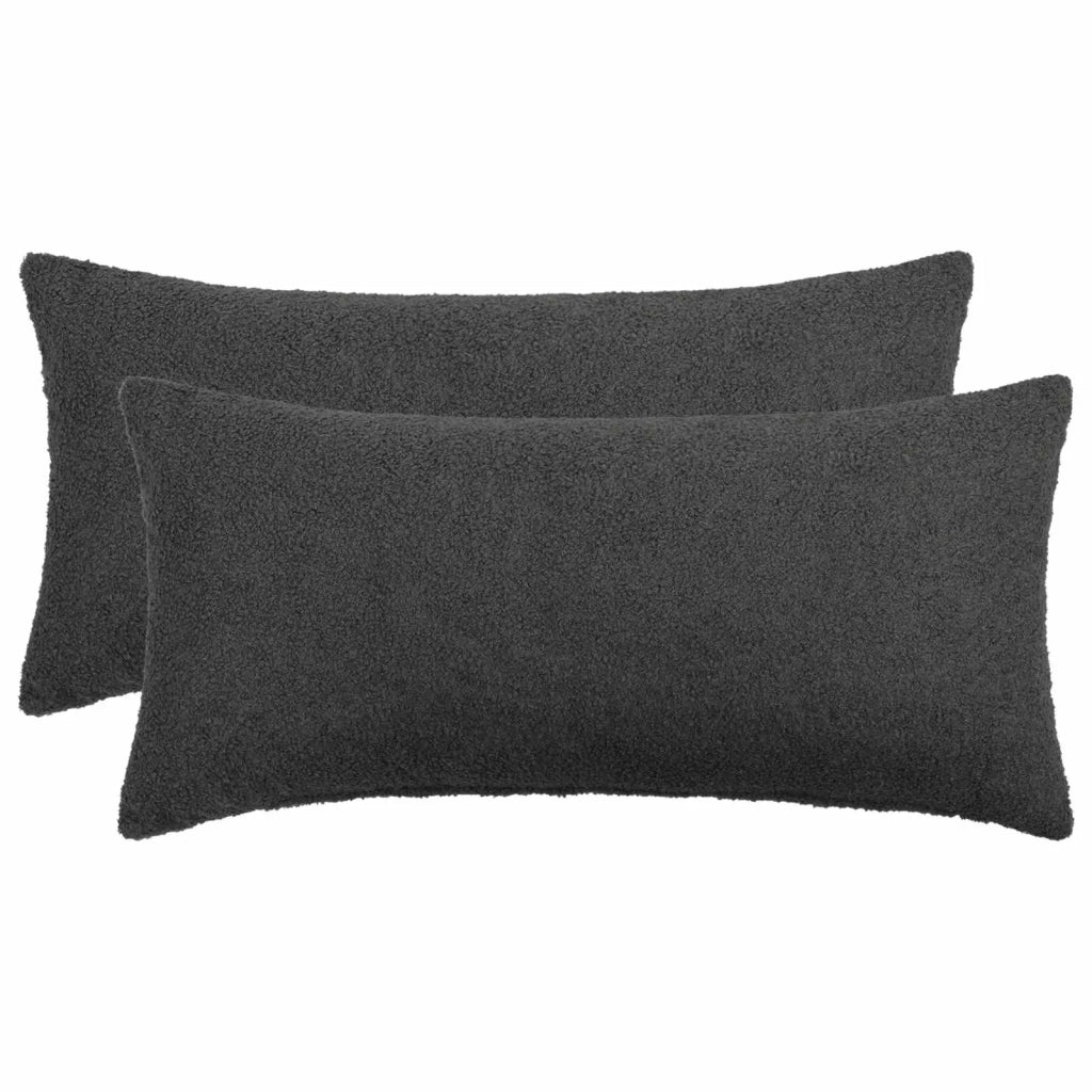 Federa 2 pcs HEERLEN Grigio Scuro 40 x 80 cm Bouclé 909946