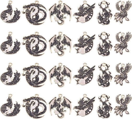 Set di 24 Beadels Neri per Creare Gioielli 

Modello: Zwarte Draak
