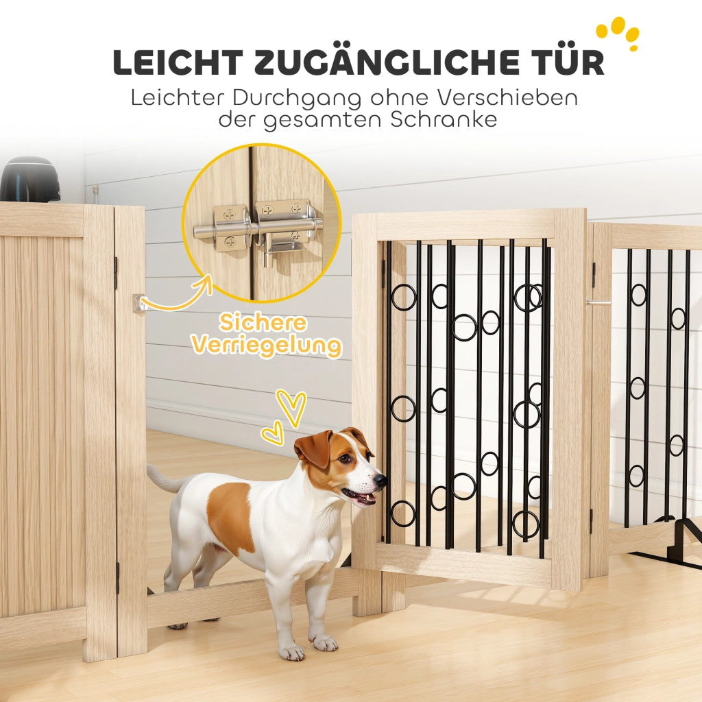 Cancelletto per Animali ¨C Xylo ¨C 4 Pannelli MDF Acciaio con Porta