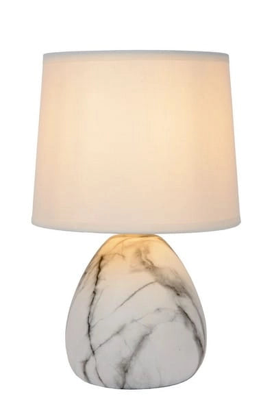Lampada da tavolo Lucide Marmo bianca E14 40W 25,5cm