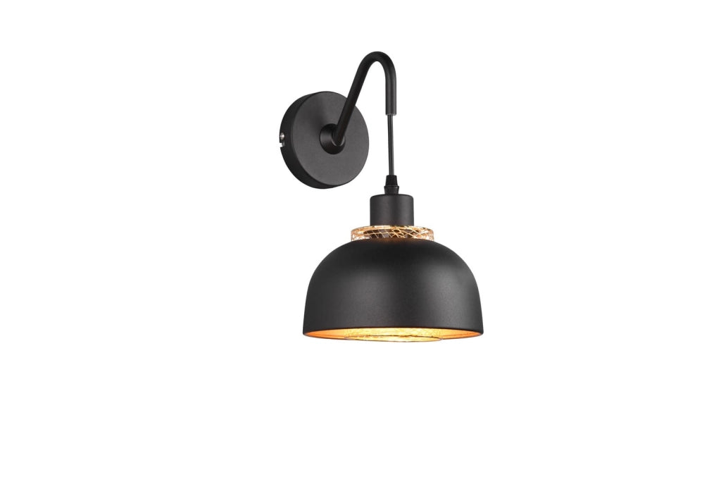 Applique PUNCH nera metallo ottone E27 40W RL R20811732