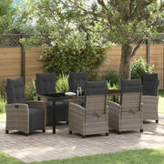 Set da Pranzo per Giardino con cuscino 7 pcs Grigio polyrattan 3380440