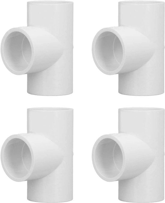 Connettore PVC per tubi - connettore a vite per tubi - 12 pezzi - connettore a vite per tubi a tre vie - 20 mm - 25 mm - 32 mm - doppi - fitting per installazione di rete idrica e distribuzione dell'acqua - adatto per diverse misure - bianco.