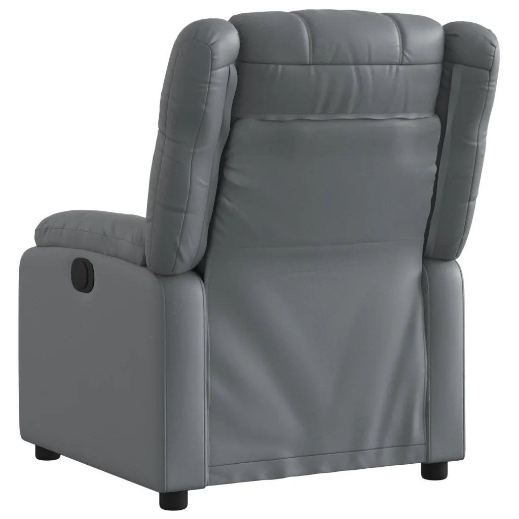 Poltrona Reclinabile Grigia in Similpelle 373525