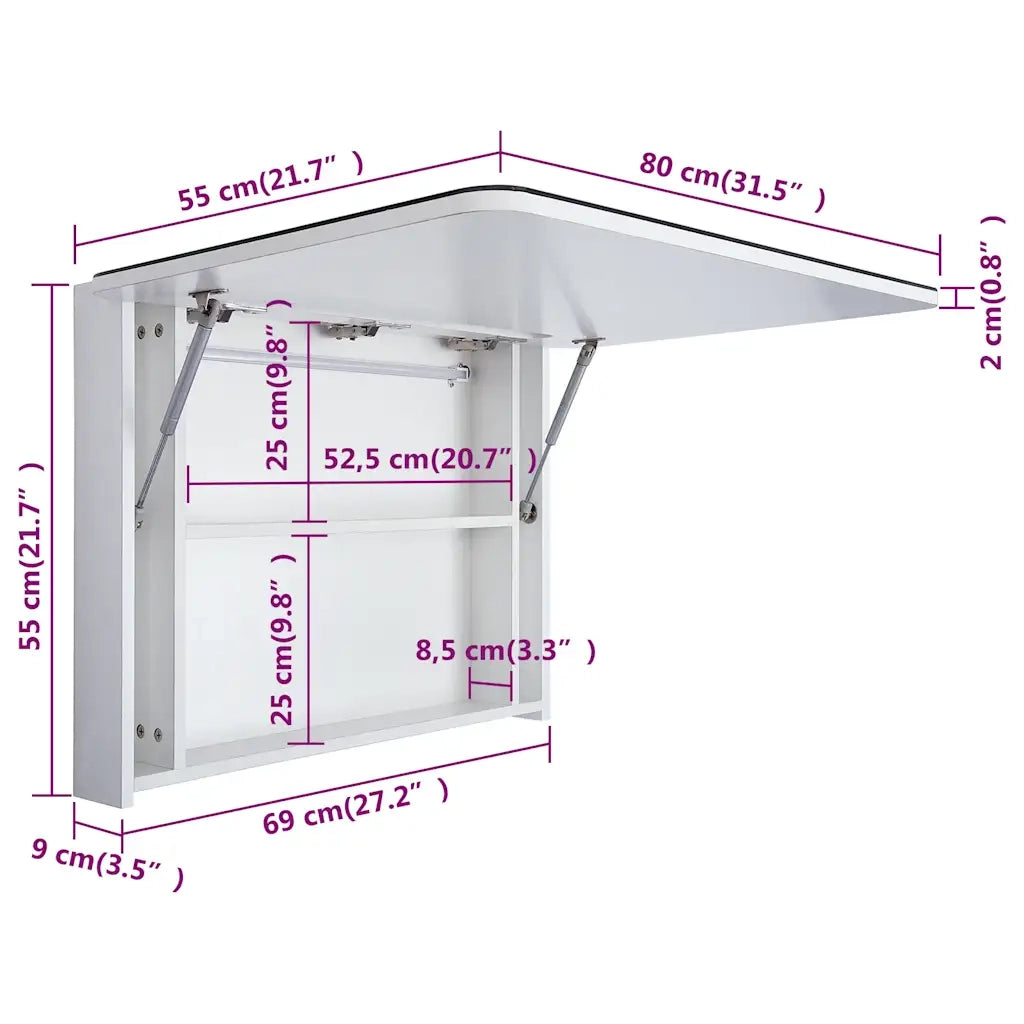 Armadietto Bagno con Specchio e LED-Mobiletto a specchio 80x9,5x55 cm