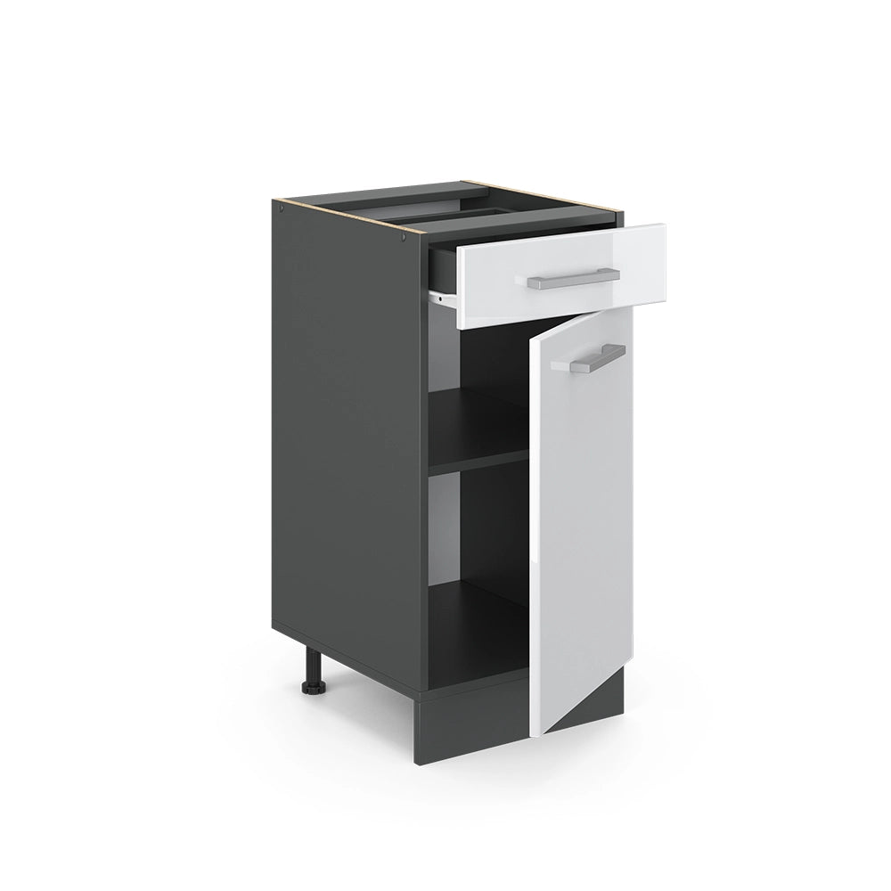 Vicco Mobiletto base per cucina Bianco lucido 40 cm PL Marmo