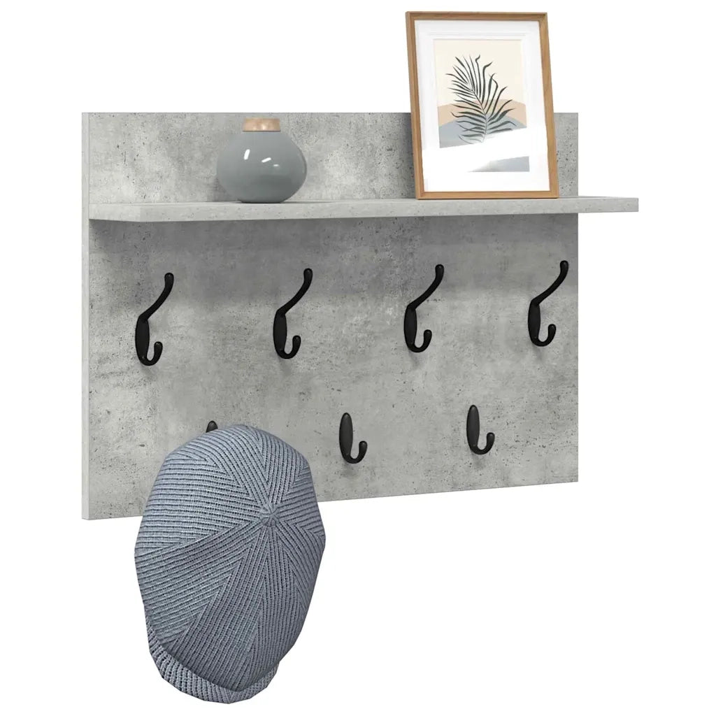 Appendiabiti a muro A parete Grigio cemento 60 x 40 x 12 cm 874430