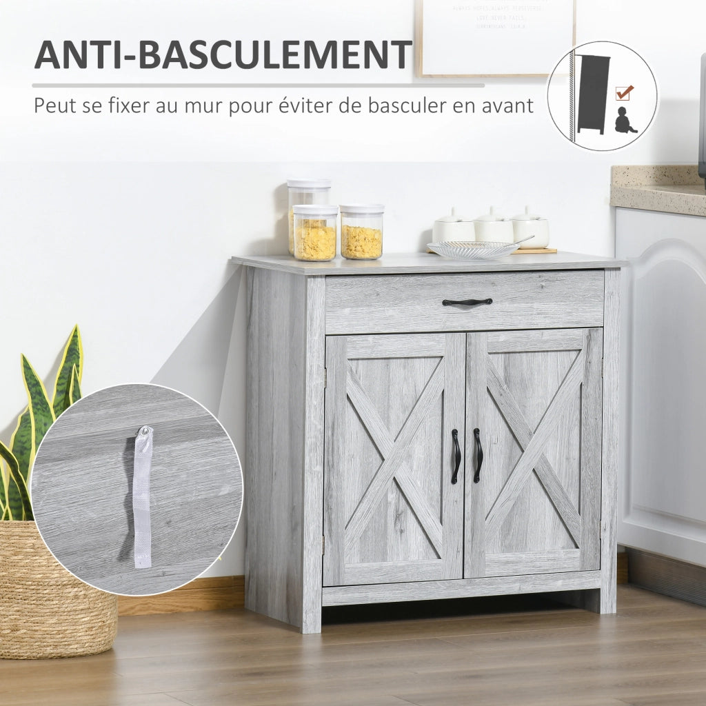 Buffet ¨C zephmum ¨C Legno Effetto Grigio Chiaro 80x39.7x80