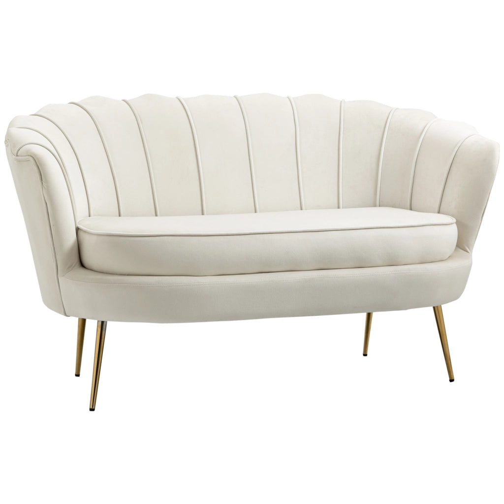 Divano 2 posti in velluto ¨C Minimal ¨C crema