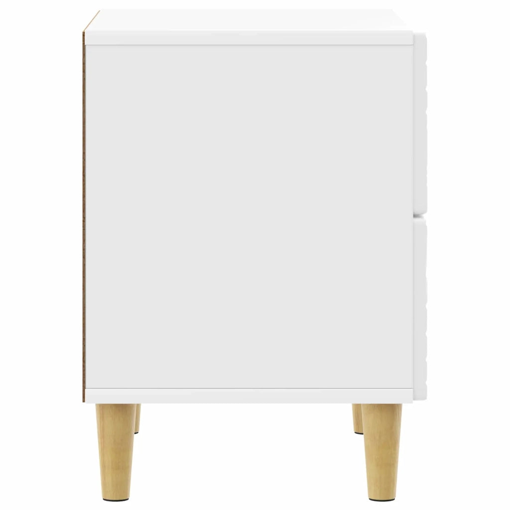 Comodino 2 pz Bianco Lucido 43 x 34,5 x 48 cm 894994