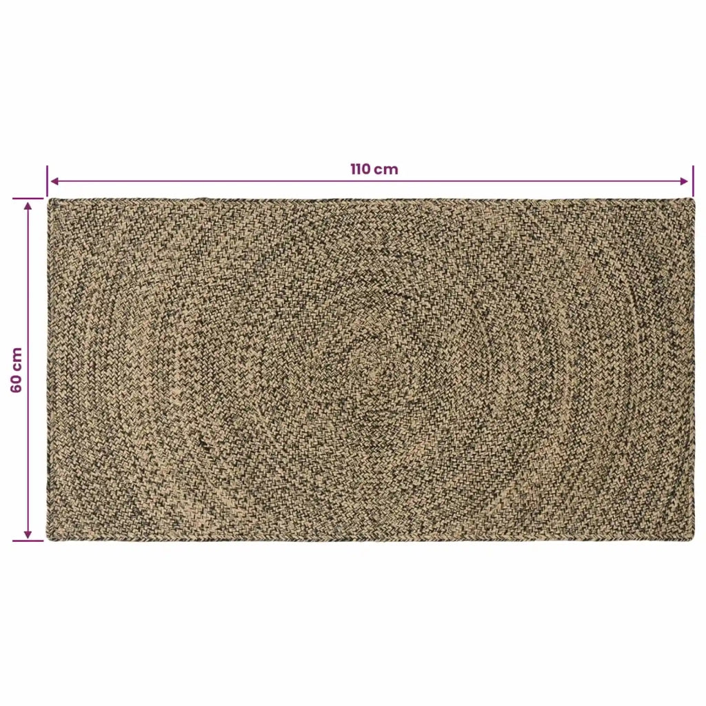 Tappeto Naturale e Nero 60 x 110 cm Juta 42010613