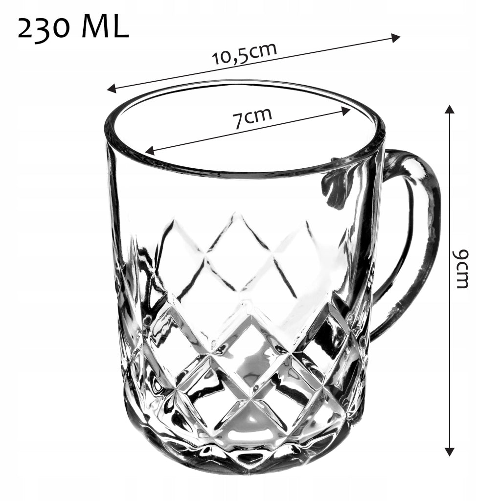 Set di 12 bicchieri da tè e caffè KADAX da 230 ml con manico.