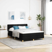 Letto a molle con materasso Nero 190 x 140 cm Poliestere 3341351