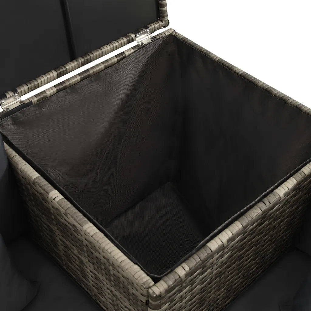 Set Divani da Giardino 4 pz con Cuscini in Polyrattan Grigio 313130