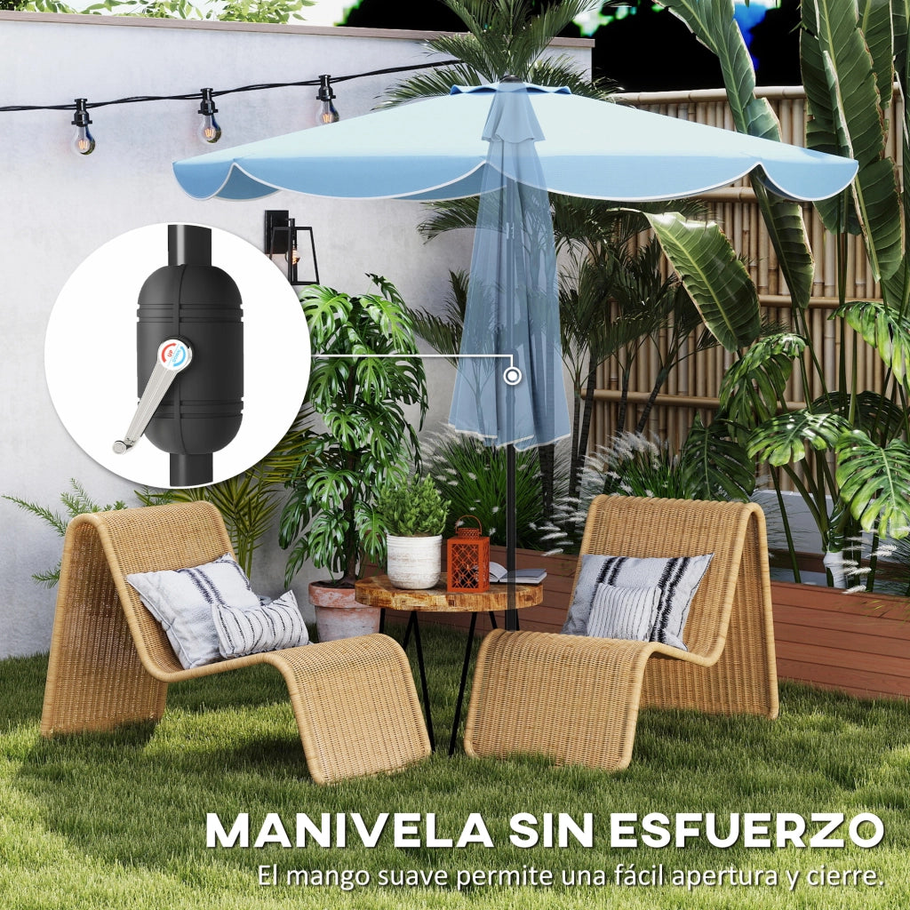 Ombrellone da Giardino ¨C Minimal ¨C Blu Celeste, ? 270 cm