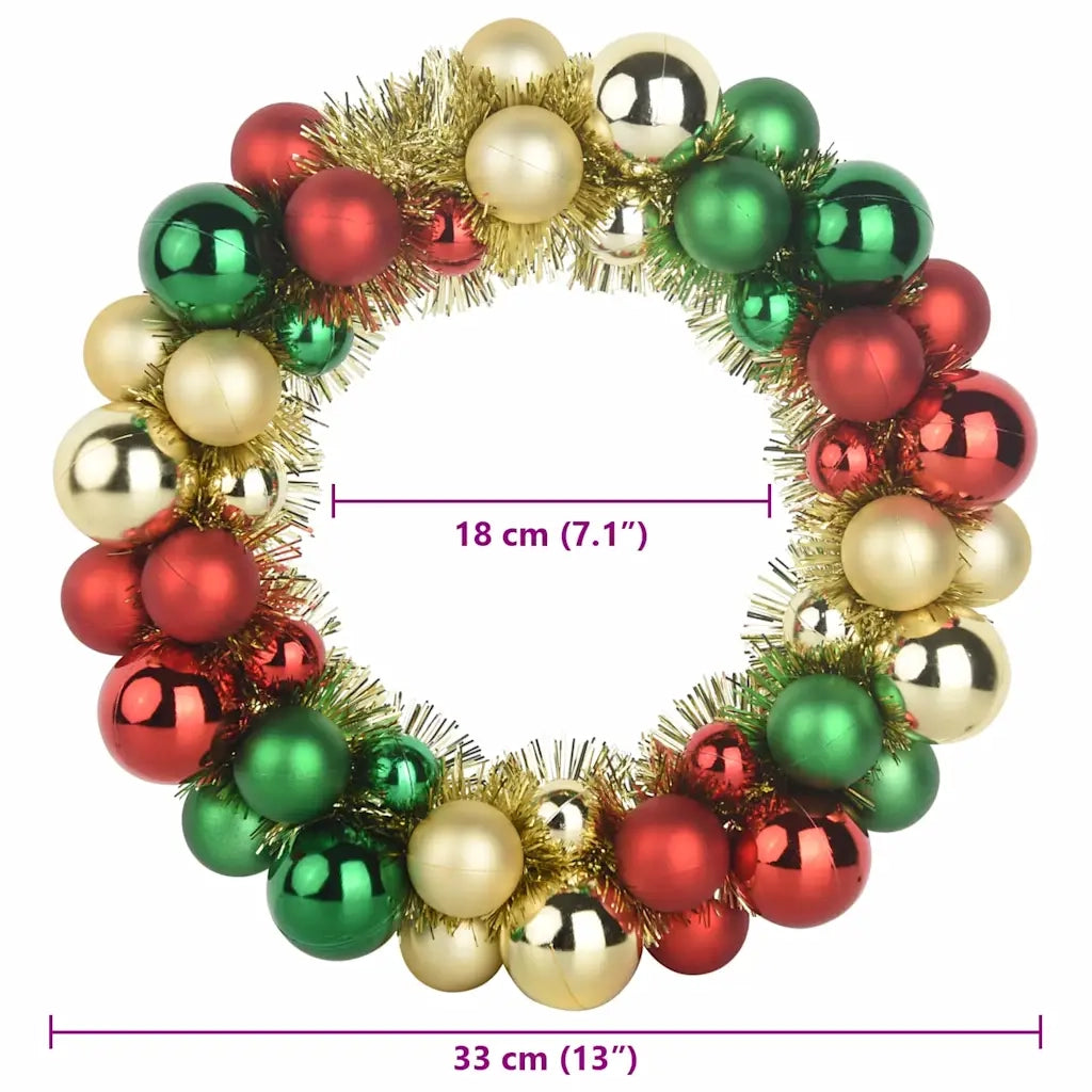 Corone di Palline di Natale 2 pz Multicolore 33 x 33 x 7 cm CFW5439559