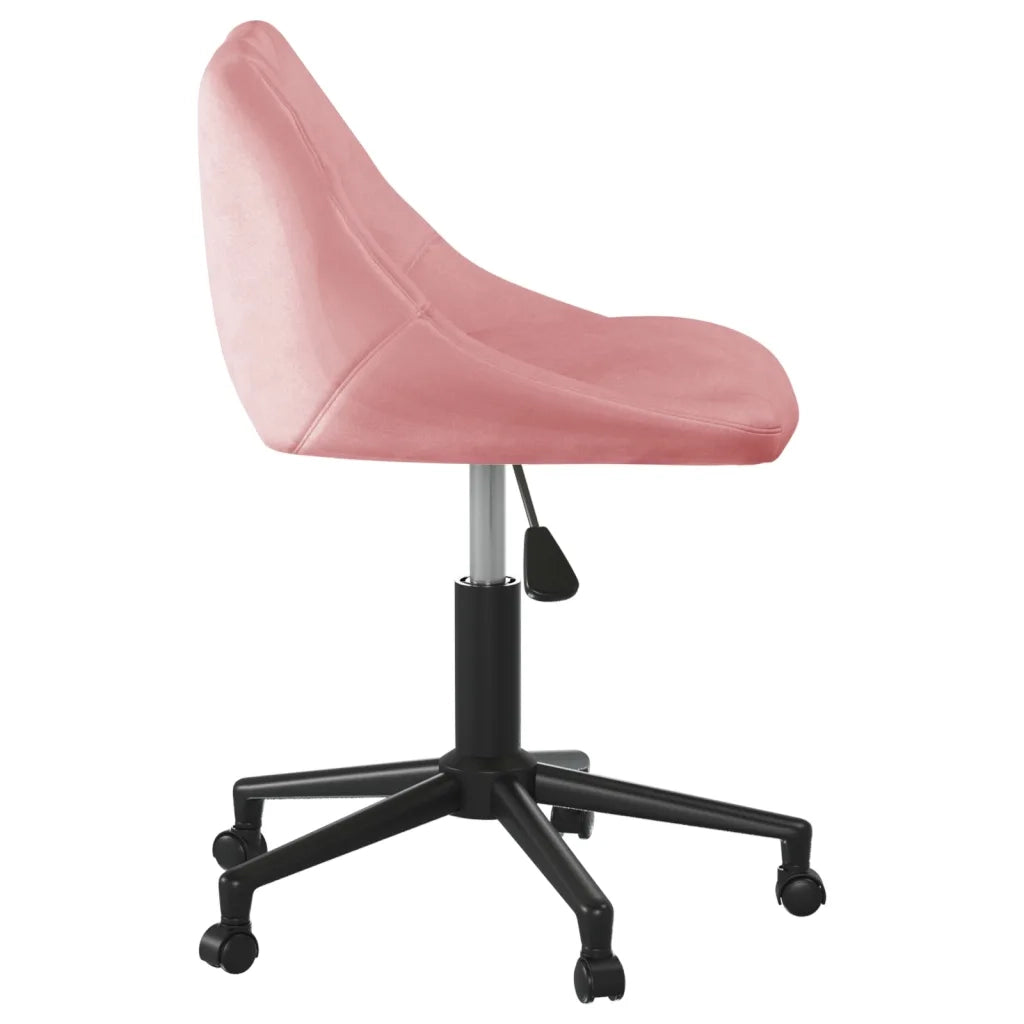 Sedia da Pranzo Girevole Rosa in Velluto 3089037