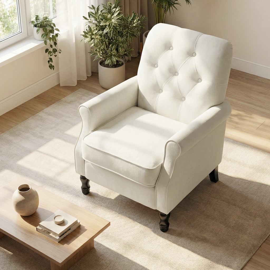 Poltrona ¨C Minimal ¨C crema, tessuto, 69x75x90cm