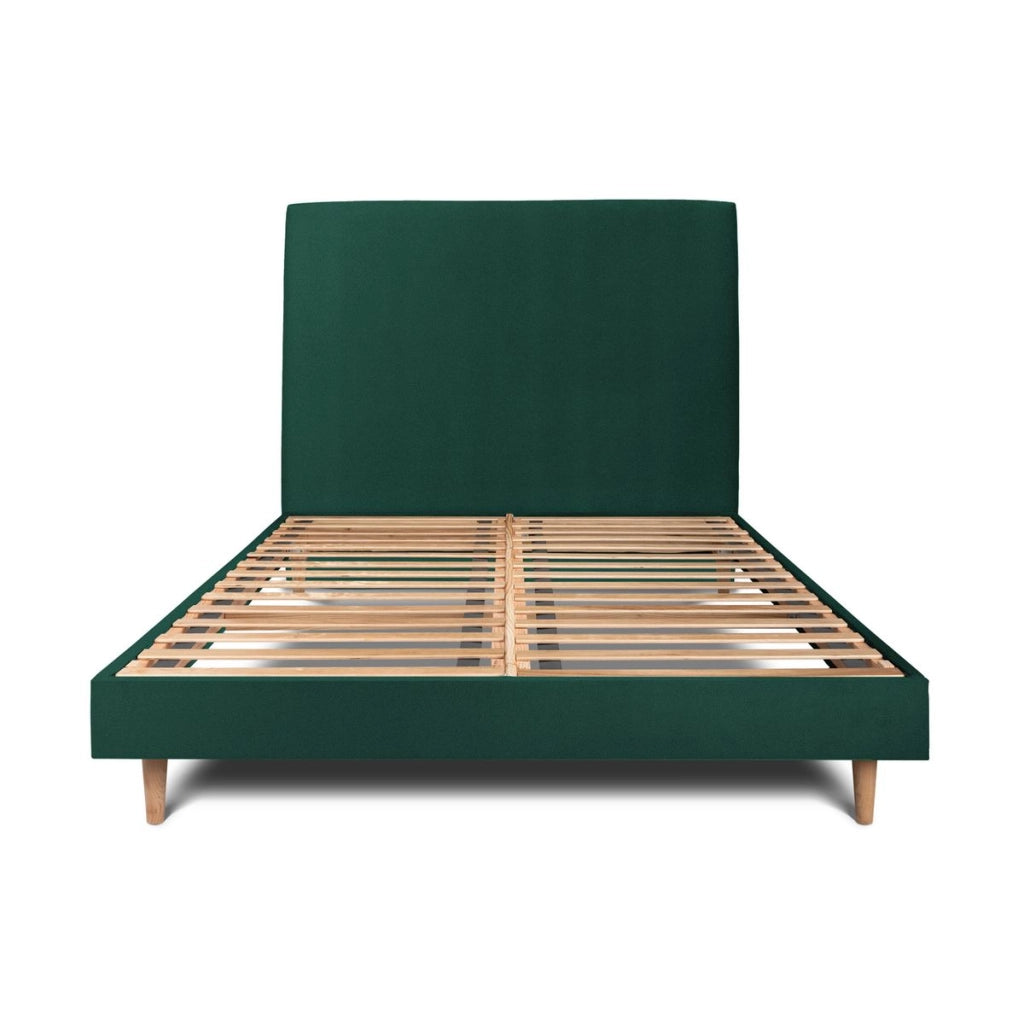Letto 150x190 cm con testata imbottita - Tessuto velluto