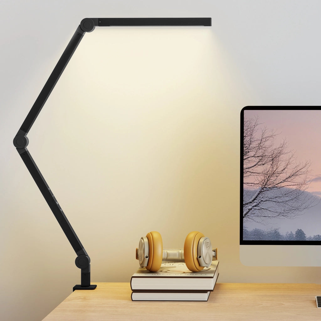 Lampada da Scrivania Regolabile a LED con Morsetto ¨C Minimal ¨C 96 LED Nero