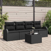 Set Divano da Giardino Nero 55 x 55 x 37 cm polyrattan 3345913